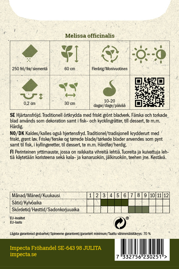 Frø: Citronmelisse