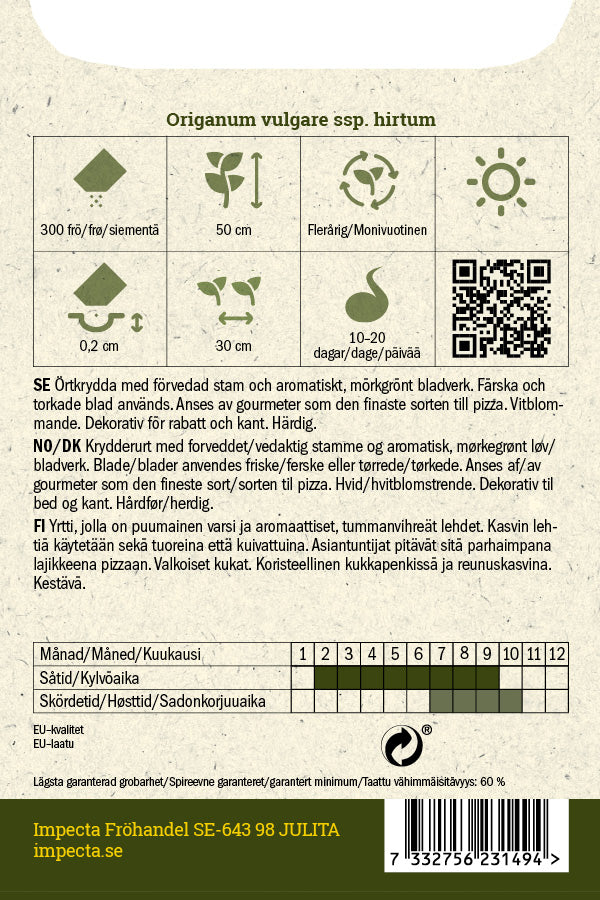 Frø: Græsk Oregano