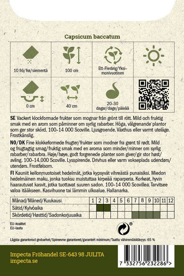 Frø: Chilipeber 'Nepalese Bell'