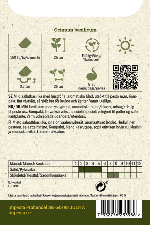 Frø: Basilikum 'Genovese Compatto'