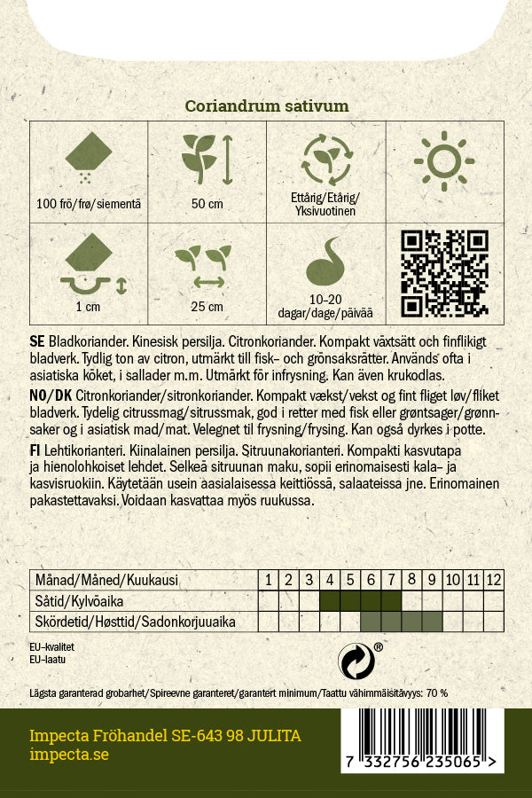 Frø: Koriander 'Lemon'