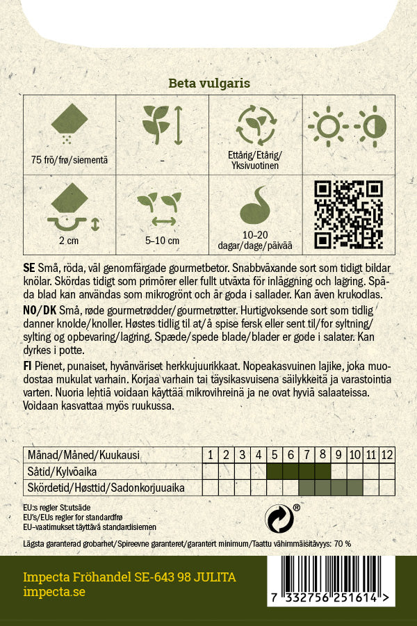 Frø: Rødbede 'Cornet'