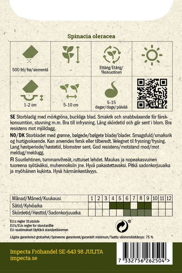 Frø: Spinat 'Bazaroet'