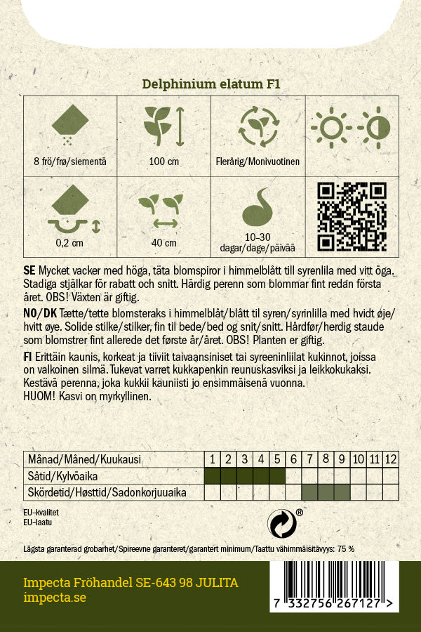 Frø: Have Ridderspore F1 'Guardian Lavender'