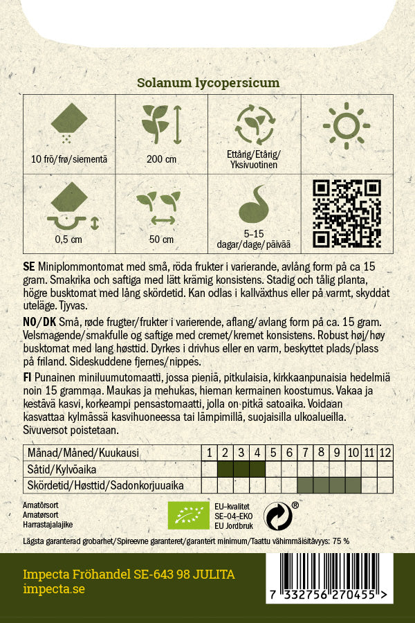 Frø: Blommetomat 'Celsior'