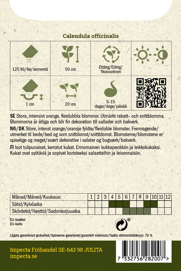 Frø: Morgenfrue 'Orange King'