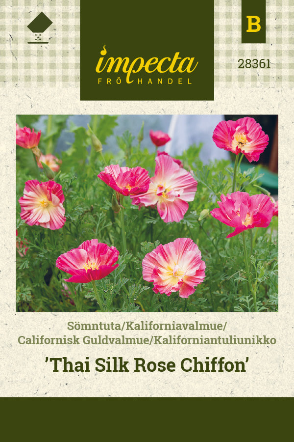 Frø: Californisk Guldvalmue 'Thai Silk Rose Chiffon'