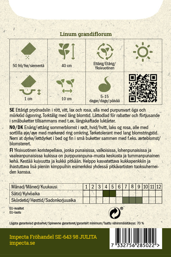 Frø: Hørblomst 'Charmer'