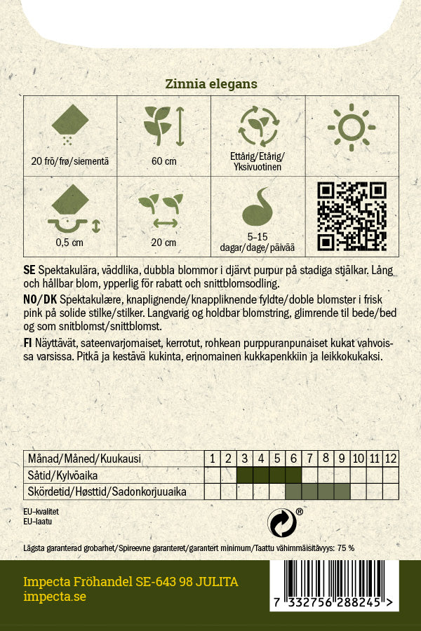 Frø: Frøkenhat 'Zinderella Purple'