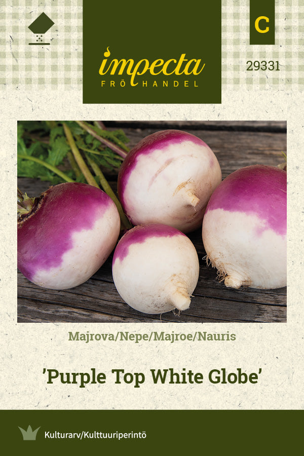 Frø: Majroe 'Purple Top White Globe'