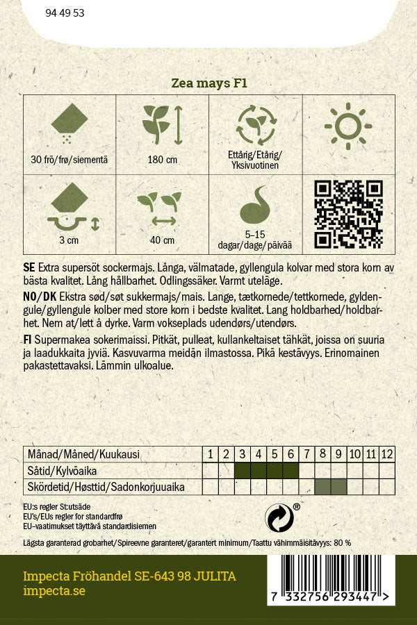 Frø: Sukkermajs F1 'Gucio'