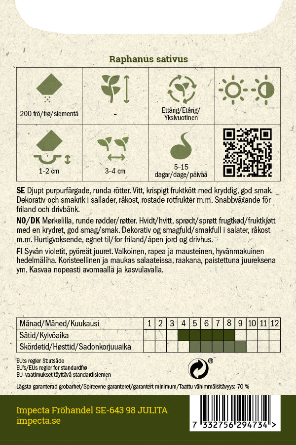 Frø: Radise 'Malaga'