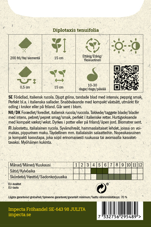 Frø: Italiensk Rucola 'Wildfire'