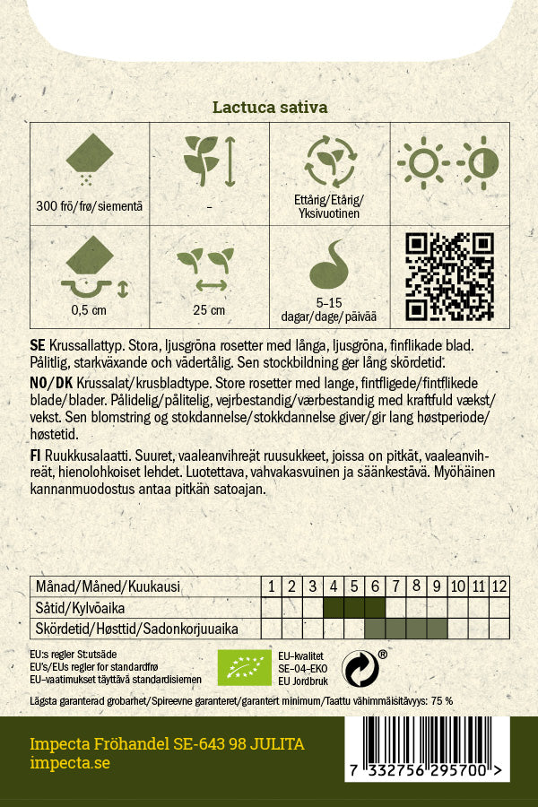 Frø: Plukkesalat 'Salad Bowl'