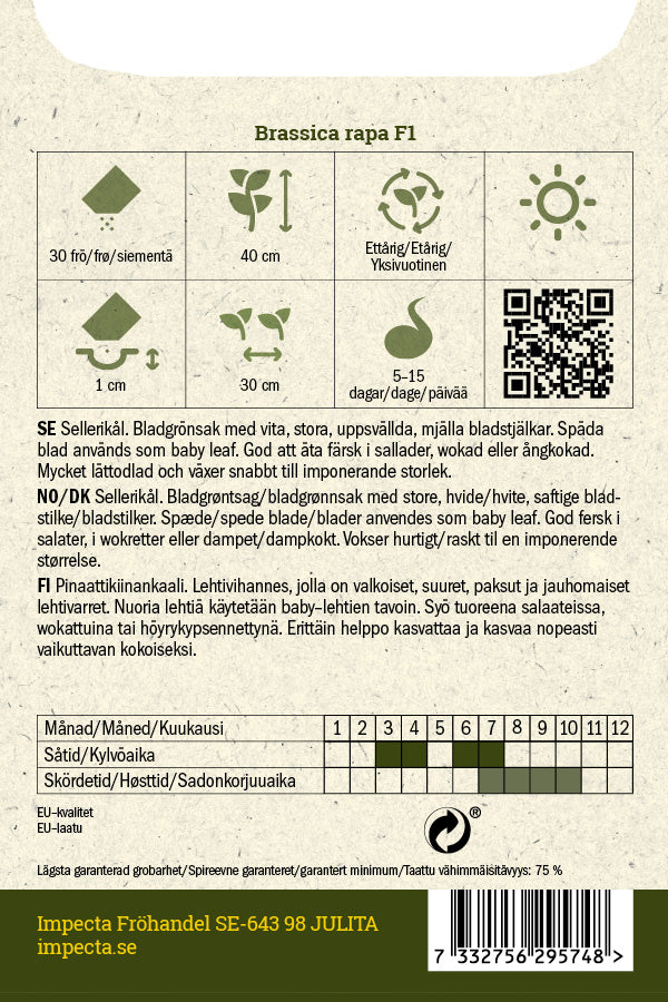 Frø: Pak Choi F1 'Joi Choi'