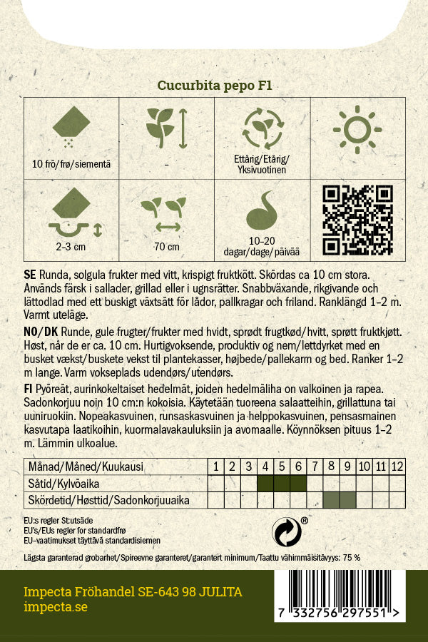 Frø: Squash F1 'Midas'