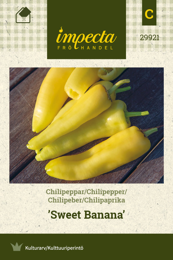 Frø: Chilipeper 'Sweet Banana'