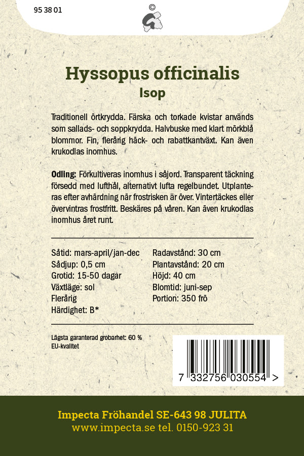 Frø: Isop
