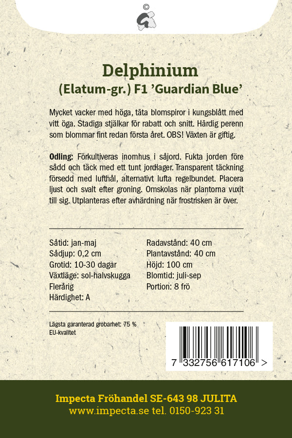 Frø: Have Ridderspore F1 'Guardian Blue'