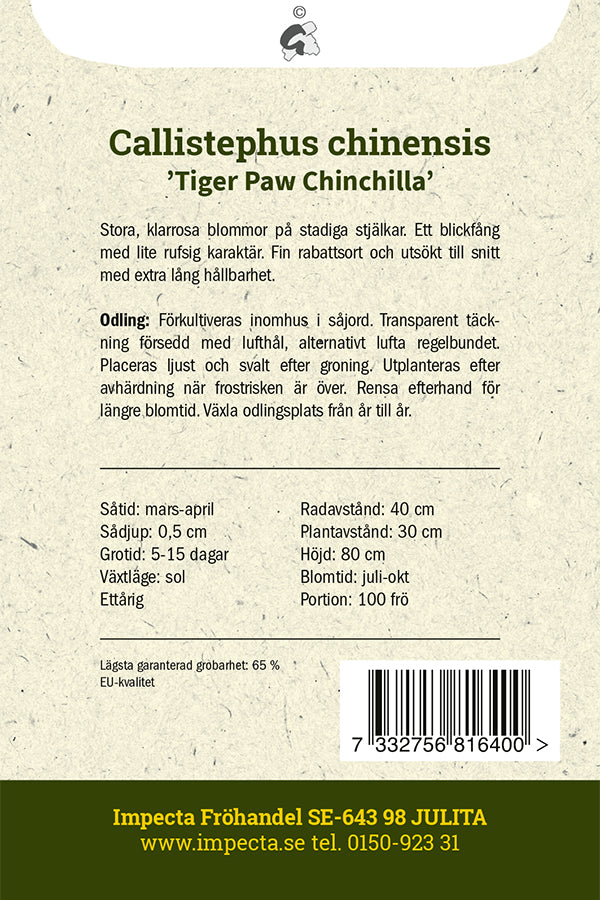 Frø: Sommerasters 'Tiger Paw Chinchilla'