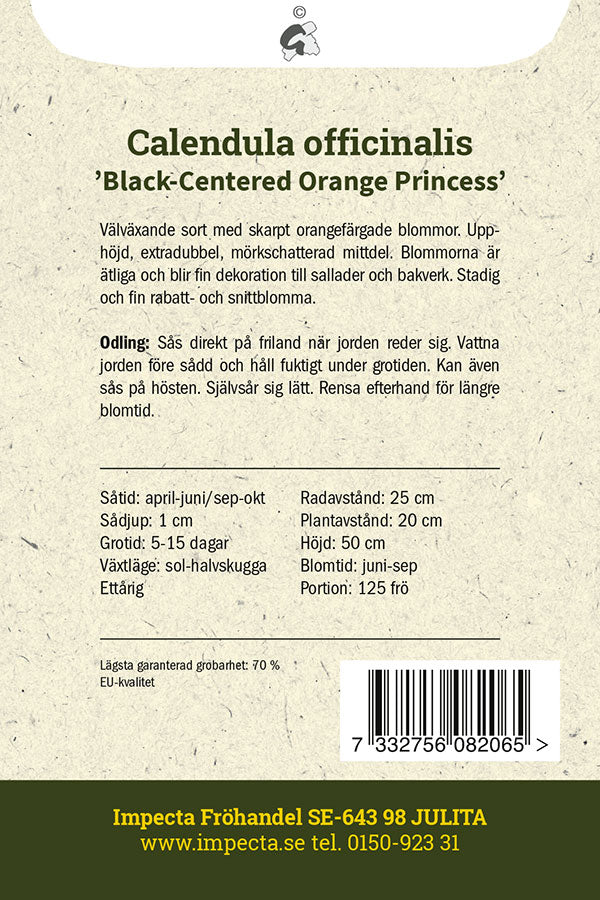 Frø: Morgenfrue 'Black-Centered Orange Princess'