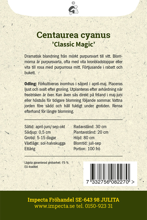 Frø: Kornblomst 'Classic Magic'