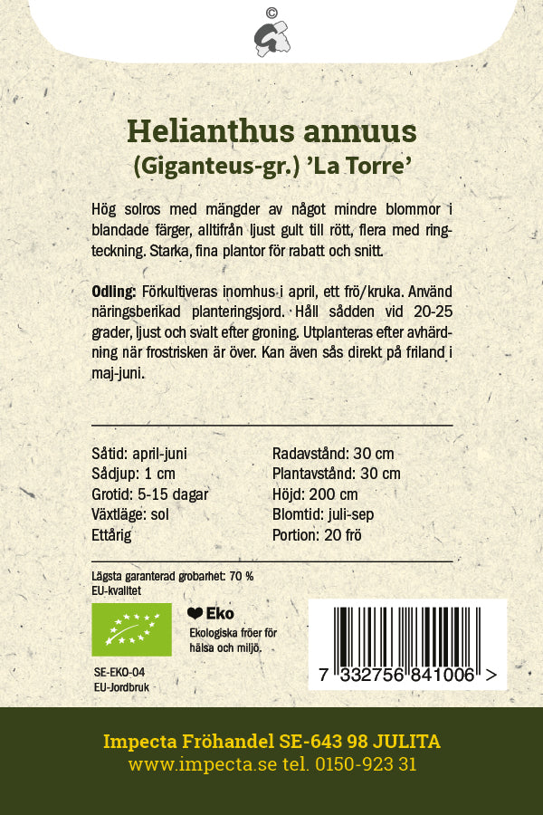 Frø: Solsikke 'La Torre'