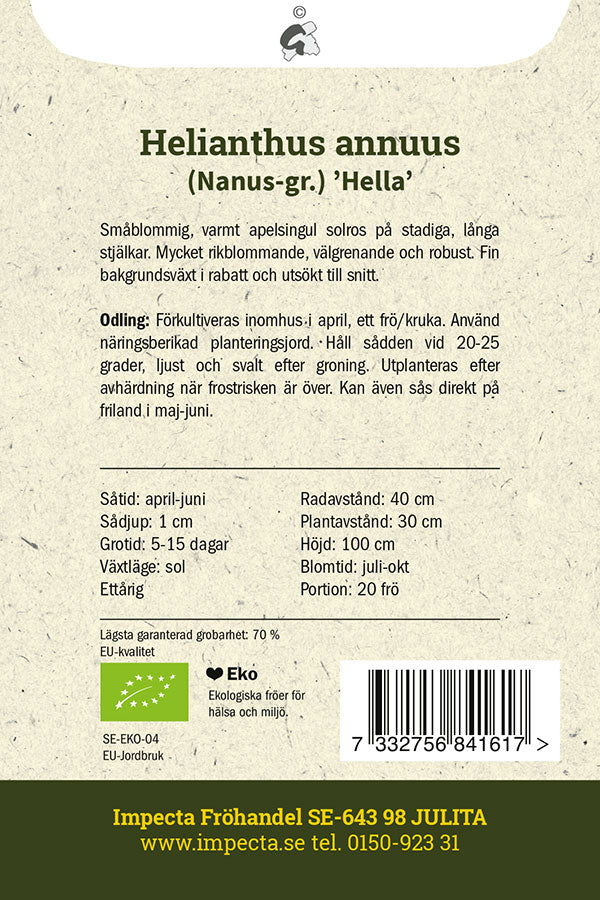 Frø: Lille Solsikke 'Hella'