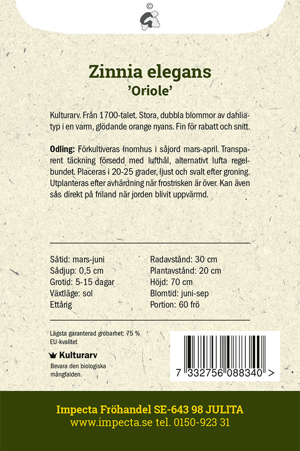 Frø: Frøkenhat 'Oriole'