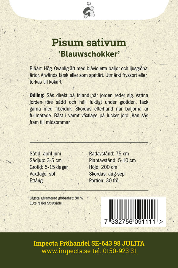 Frø: Spritært 'Blauwschokker'