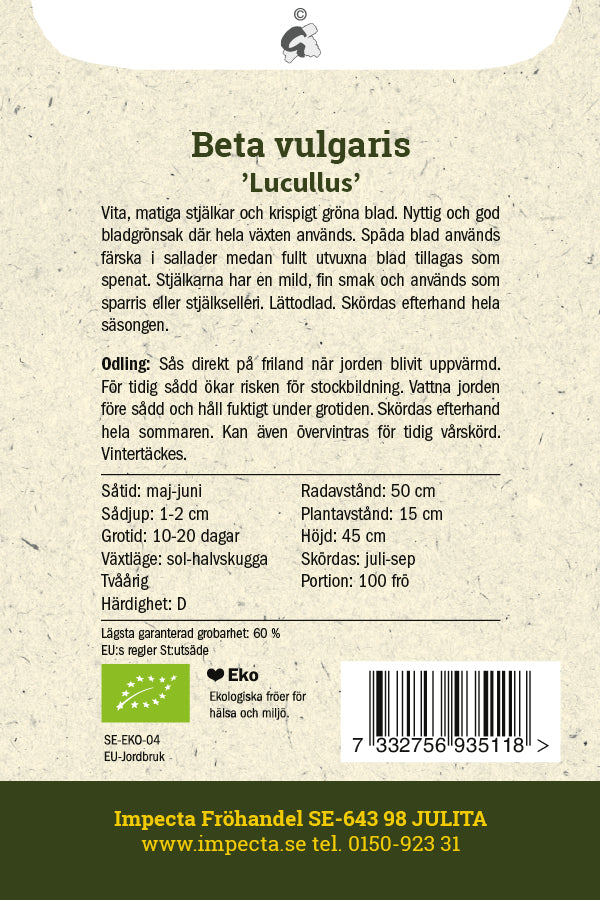 Frø: Mangold 'Lucullus'