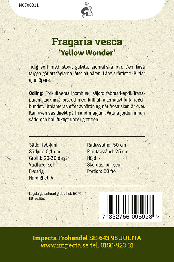 Frø: Smultron 'Yellow Wonder'