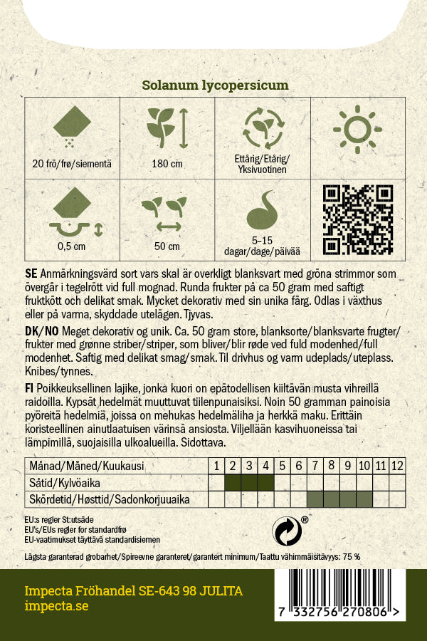 Frø: Tomat 'Black Ball'