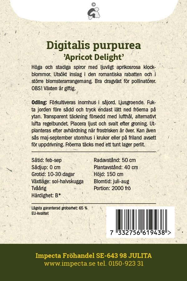 Frø: Fingerbøl ' Apricot Delight'