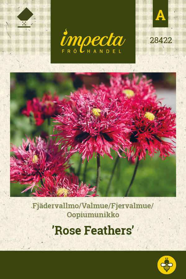 Frø: Papaver somniferum 'Rose Feathers'
