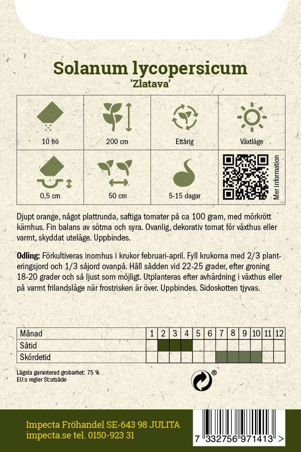 Frø: Tomat 'Zlatava'