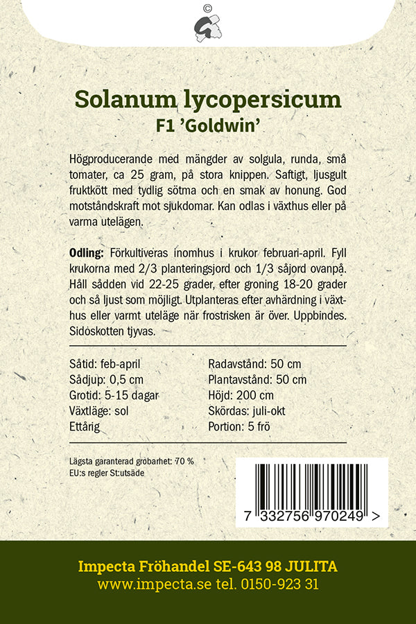 Frø: Cherrytomat F1 'Goldwin'