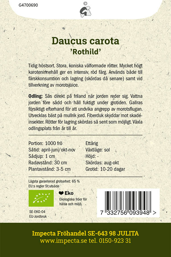 Frø: Efterårsgulerod 'Rothild'