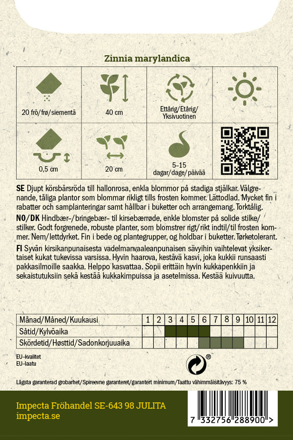 Frø: Frøkenhat 'Zahara Raspberry'