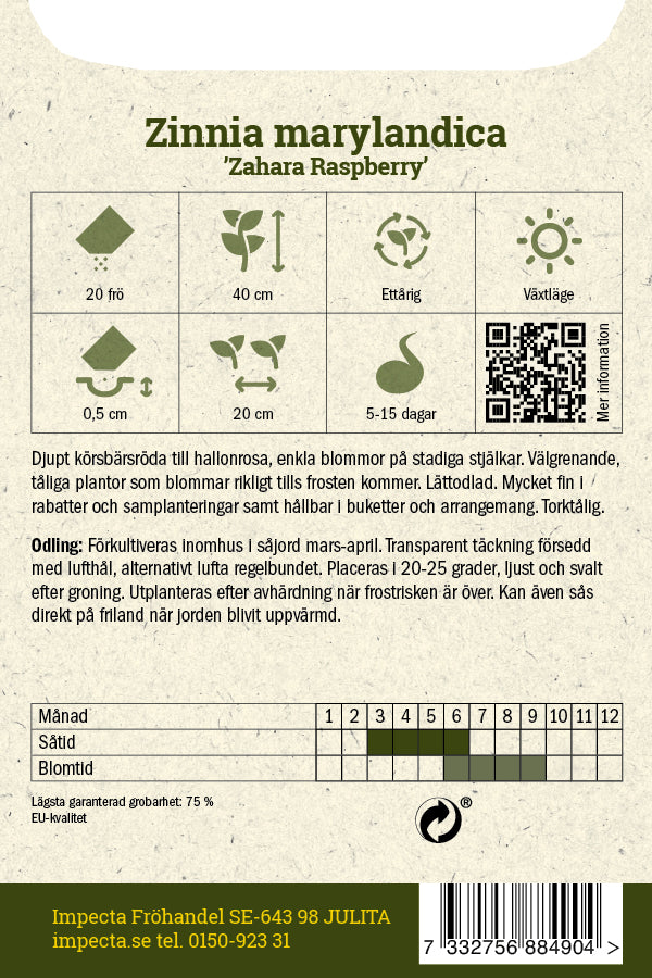 Frø: Frøkenhat 'Zahara Raspberry'