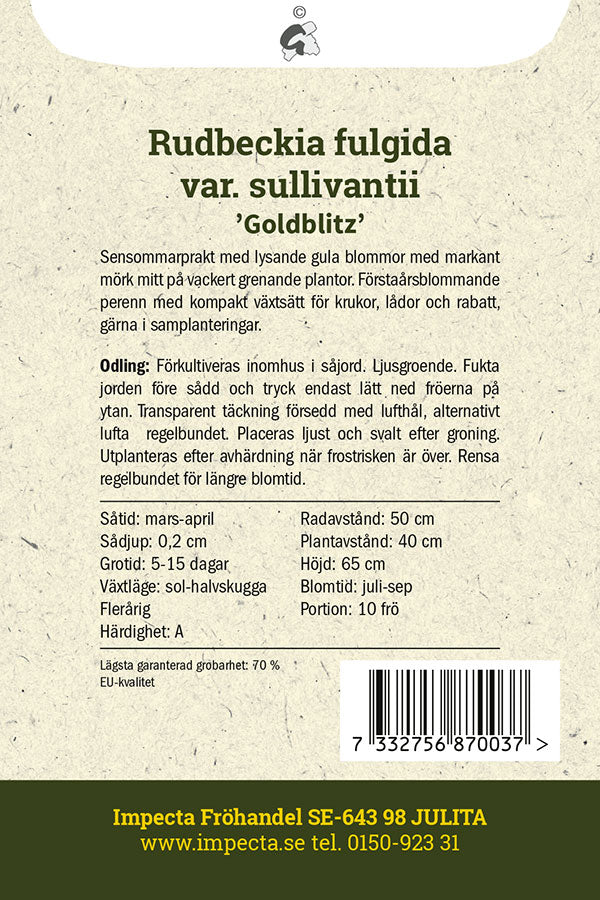Frø: Strålesolhat 'Goldblitz'