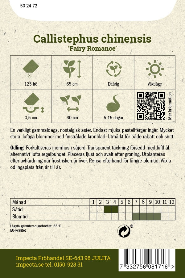 Frø: Sommerasters 'Fairy Romance'