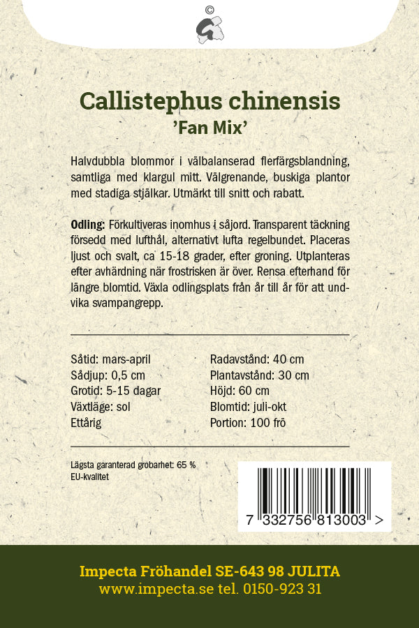Frø: Sommerasters 'Fan Mix'