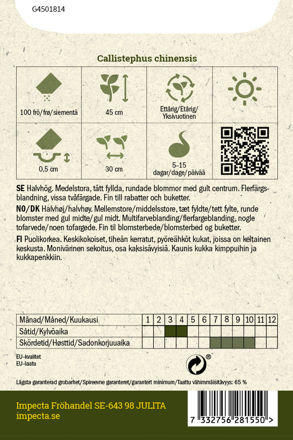 Frø: Sommerasters 'Pompon'