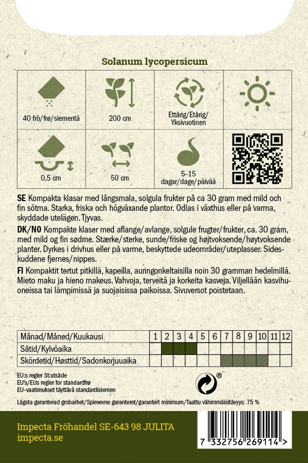 Frø: Blommetomat 'Taiko'